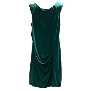 abs evening by allen schwartz green dress ABS hunter dark green gown